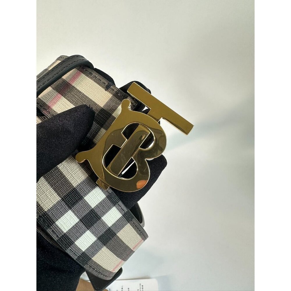 Burberry Unisex TB Check Belt Archive Beige S - Picture 4 of 12